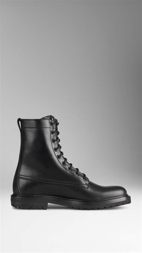 burberry tall leather boots|Burberry military boots.